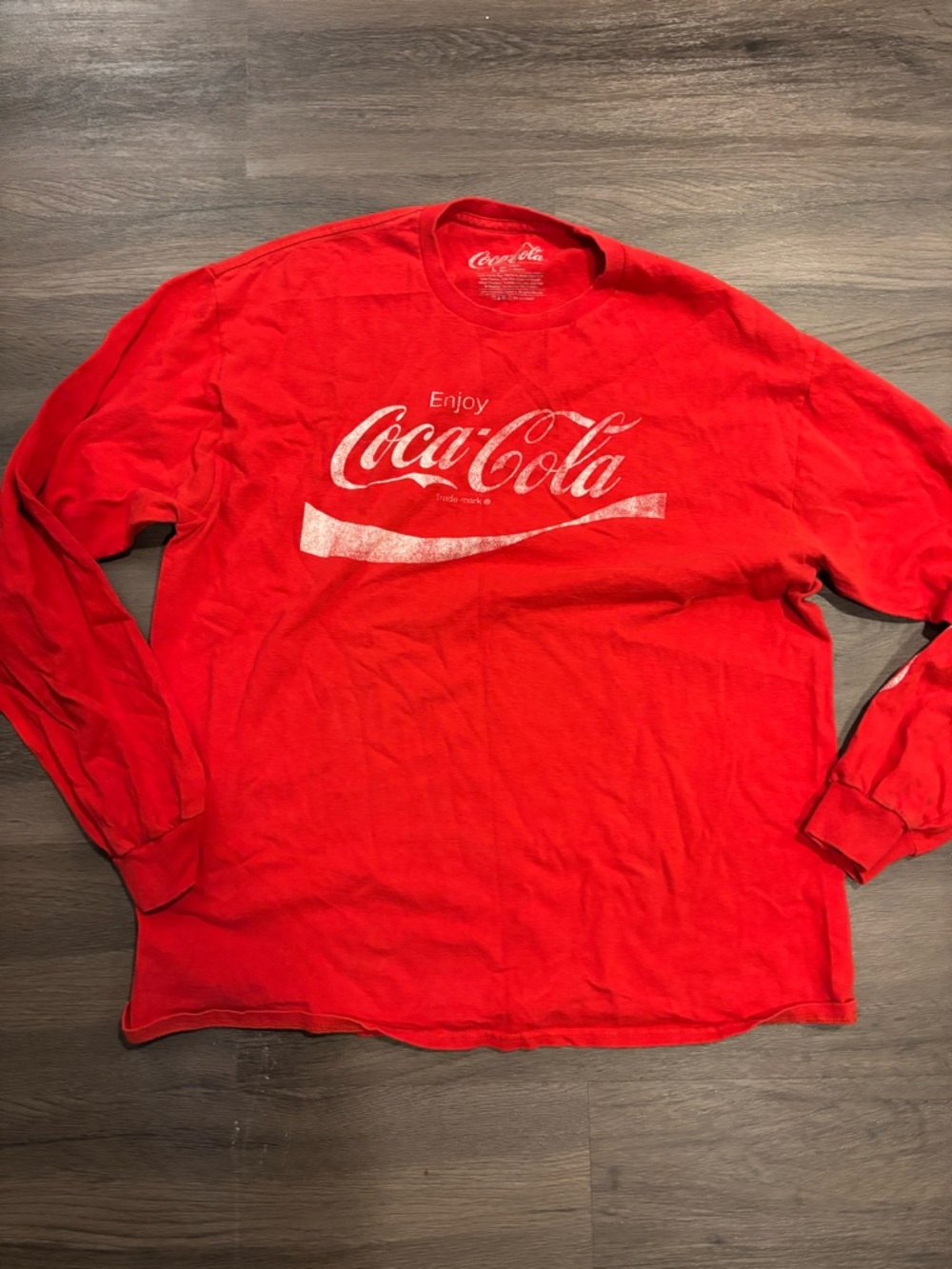 Coca Cola Long Sleeve Graphic Tee - Red with White Logo